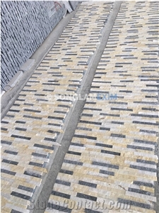 Milky White - Yellow - Black Marble Stacked Stone